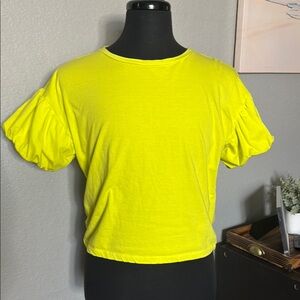 Bright Yellow Puff Sleeve Top